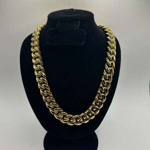 Miami Cuban Link 18k Gold Plated CHAIN Necklace 16mm SOLID Box Lock Jewelry 20”